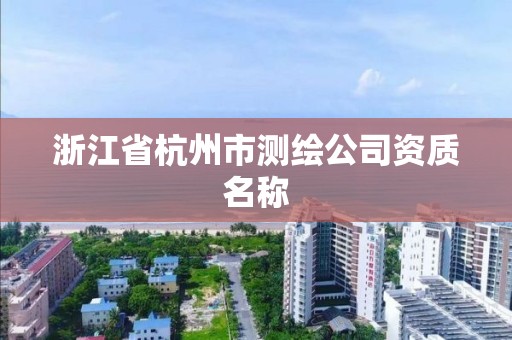 浙江省杭州市测绘公司资质名称