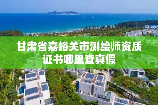 甘肃省嘉峪关市测绘师资质证书哪里查真假