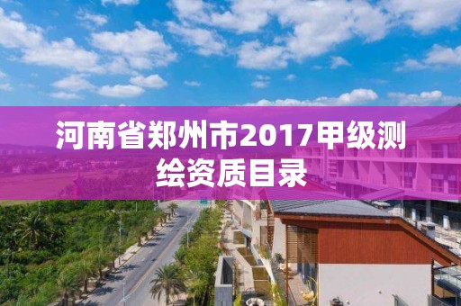 河南省郑州市2017甲级测绘资质目录