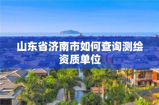 山东省济南市如何查询测绘资质单位