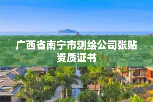 广西省南宁市测绘公司张贴资质证书