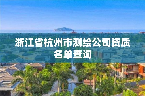 浙江省杭州市测绘公司资质名单查询