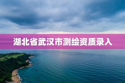 湖北省武汉市测绘资质录入