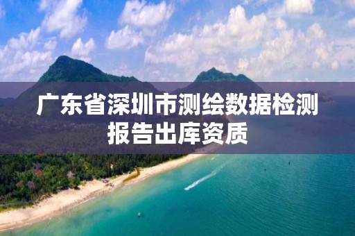 广东省深圳市测绘数据检测报告出库资质