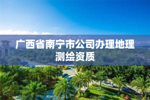 广西省南宁市公司办理地理测绘资质