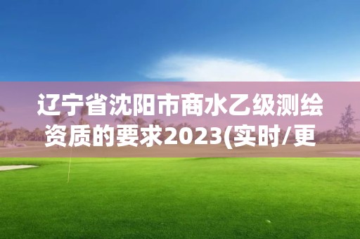 辽宁省沈阳市商水乙级测绘资质的要求2023(实时/更新中)