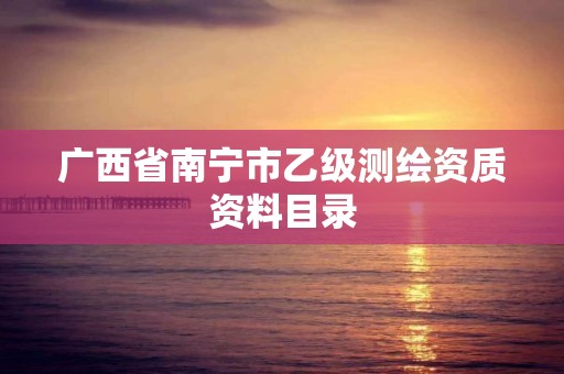 广西省南宁市乙级测绘资质资料目录