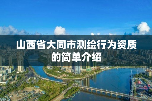 山西省大同市测绘行为资质的简单介绍