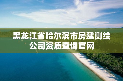 黑龙江省哈尔滨市房建测绘公司资质查询官网