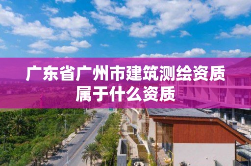 广东省广州市建筑测绘资质属于什么资质