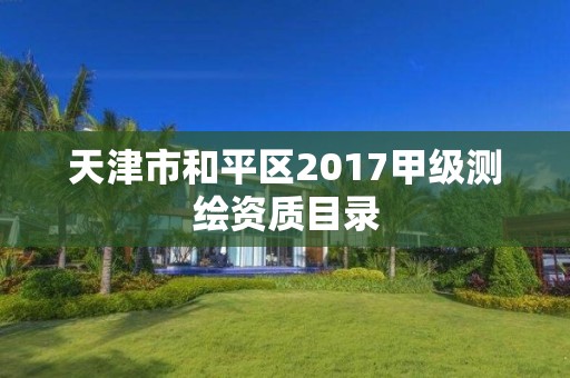 天津市和平区2017甲级测绘资质目录