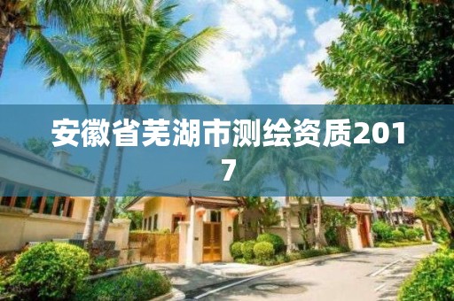 安徽省芜湖市测绘资质2017