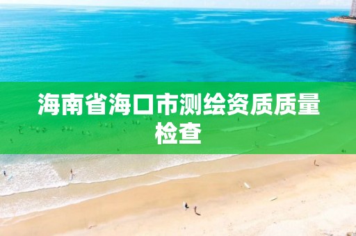 海南省海口市测绘资质质量检查