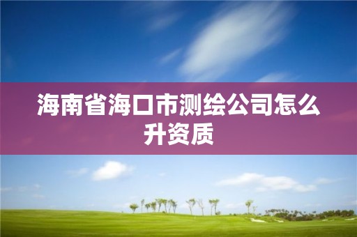 海南省海口市测绘公司怎么升资质