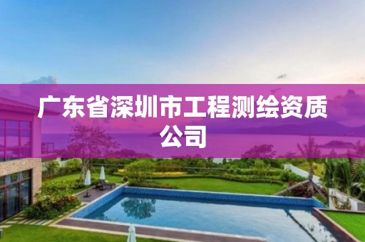 广东省深圳市工程测绘资质公司