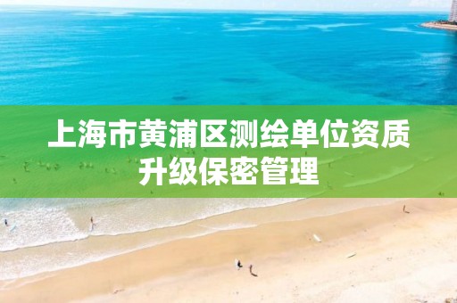 上海市黄浦区测绘单位资质升级保密管理