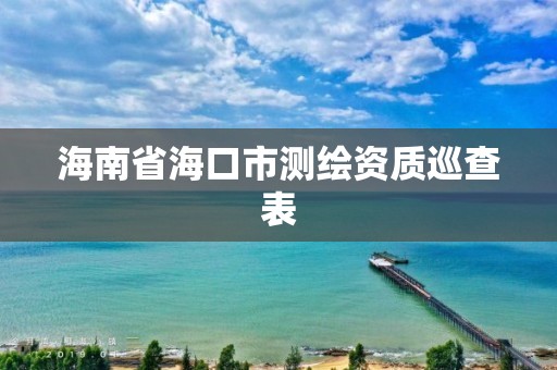 海南省海口市测绘资质巡查表