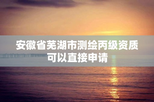 安徽省芜湖市测绘丙级资质可以直接申请