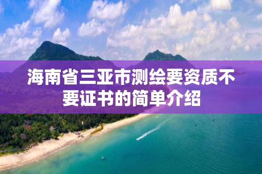 海南省三亚市测绘要资质不要证书的简单介绍