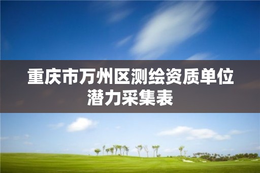 重庆市万州区测绘资质单位潜力采集表