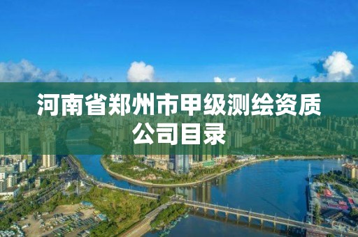 河南省郑州市甲级测绘资质公司目录