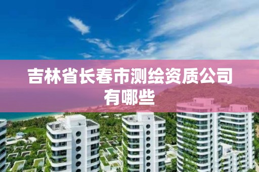 吉林省长春市测绘资质公司有哪些