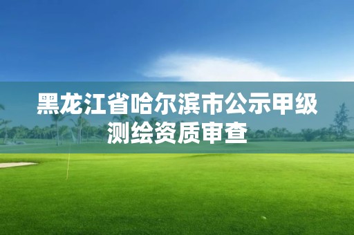 黑龙江省哈尔滨市公示甲级测绘资质审查