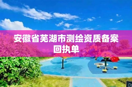 安徽省芜湖市测绘资质备案回执单