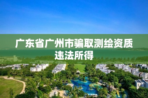 广东省广州市骗取测绘资质违法所得