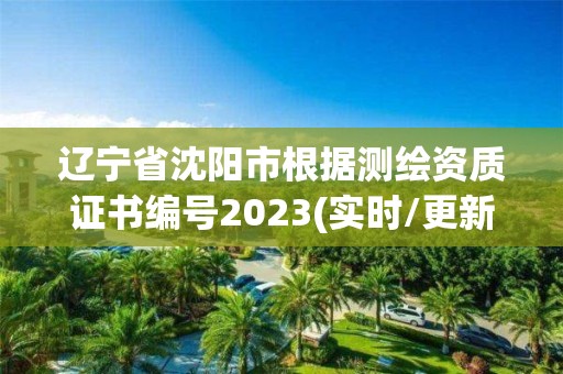 辽宁省沈阳市根据测绘资质证书编号2023(实时/更新中)