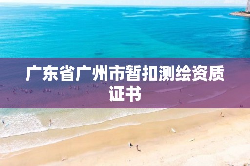 广东省广州市暂扣测绘资质证书