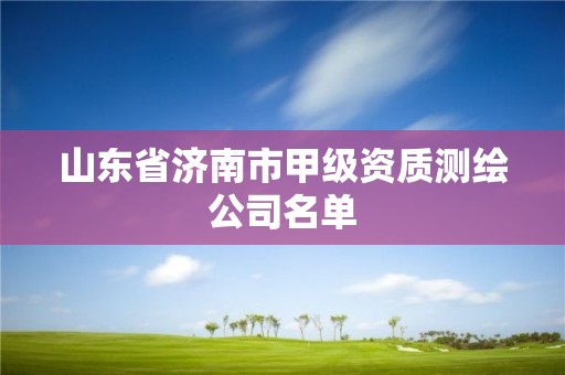 山东省济南市甲级资质测绘公司名单