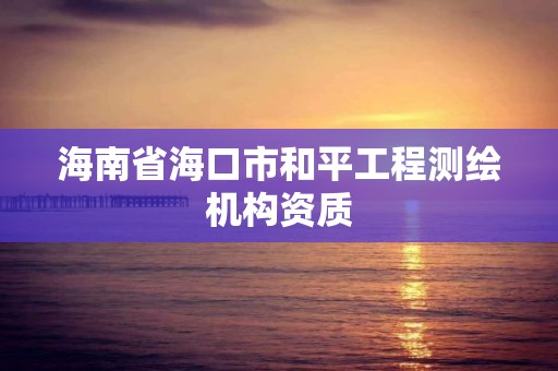 海南省海口市和平工程测绘机构资质