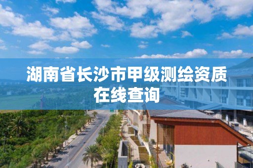 湖南省长沙市甲级测绘资质在线查询