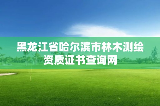 黑龙江省哈尔滨市林木测绘资质证书查询网