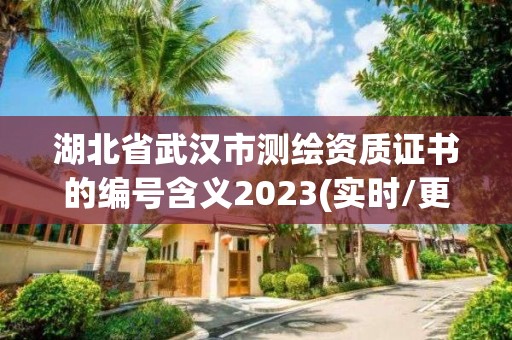 湖北省武汉市测绘资质证书的编号含义2023(实时/更新中)