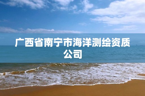 广西省南宁市海洋测绘资质公司