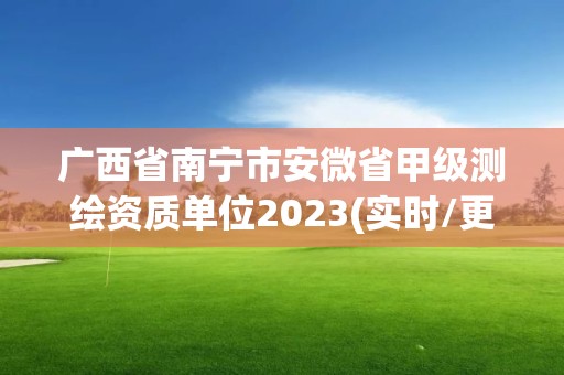 广西省南宁市安微省甲级测绘资质单位2023(实时/更新中)