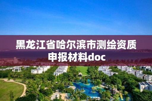 黑龙江省哈尔滨市测绘资质申报材料doc