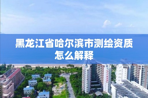 黑龙江省哈尔滨市测绘资质怎么解释