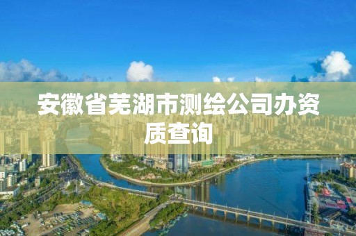 安徽省芜湖市测绘公司办资质查询