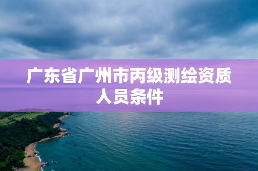 广东省广州市丙级测绘资质人员条件