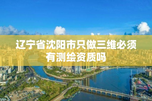 辽宁省沈阳市只做三维必须有测绘资质吗