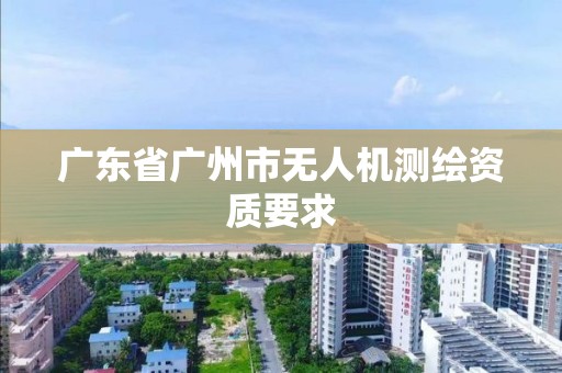 广东省广州市无人机测绘资质要求