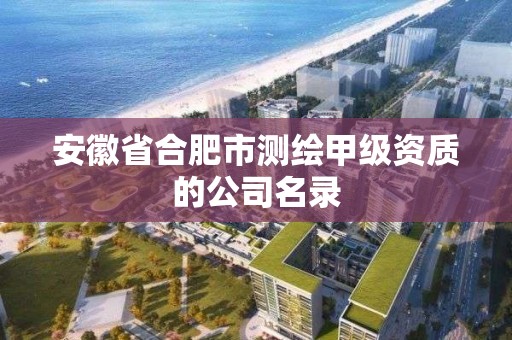 安徽省合肥市测绘甲级资质的公司名录