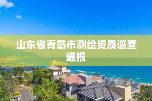 山东省青岛市测绘资质巡查通报