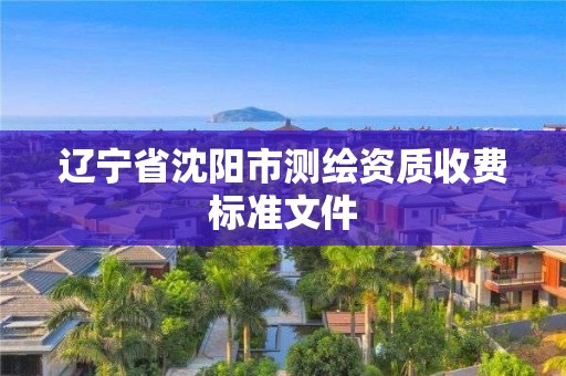 辽宁省沈阳市测绘资质收费标准文件