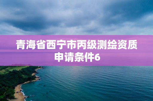 青海省西宁市丙级测绘资质申请条件6