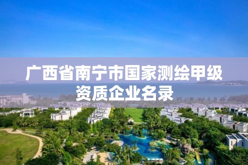 广西省南宁市国家测绘甲级资质企业名录