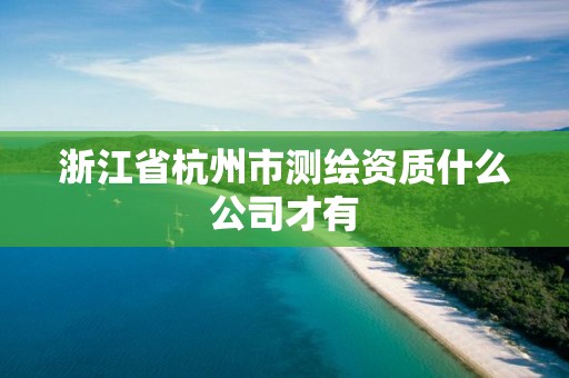 浙江省杭州市测绘资质什么公司才有